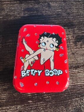 Betty Boop Red Double Sided Compact Mirror with Rhinestone Accents